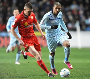 Images Dated 2013 February: Intense Rivalry: Coventry City vs Crewe Alexandra in the Johnstones Paint Trophy Northern Final at Ricoh Arena