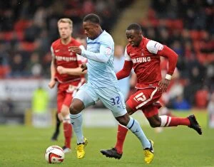 Leyton Orient v Coventry City : Brisbane Road : 27-10-2012 Collection: Intense Rivalry: Franck Moussa vs. Moses Odubajo Battle at Brisbane Road - Coventry City vs