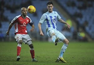 Images Dated 29th November 2014: Intense Rivalry: Gary Madine vs. Adam Chambers in Coventry City's Sky Bet League One Clash