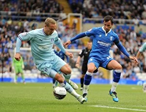 Images Dated 13th August 2011: Intense Rivalry: Hussey vs. Fahey - A Birmingham City vs. Coventry City Showdown