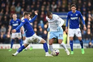 Images Dated 14th March 2015: Intense Rivalry: Jimmy Ryan vs Marcus Tudgay in Coventry City's Sky Bet League One Clash at