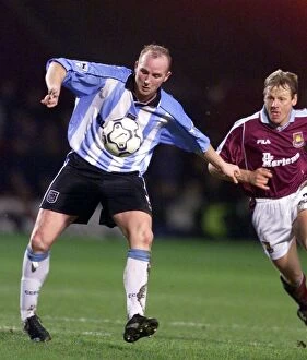 12-02-2001 v West Ham Collection: Intense Rivalry: John Hartson vs. Stuart Pearce - Coventry City vs