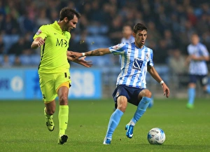 Football Full Length Prints: Intense Rivalry: Lameiras vs. Atkinson's Battle for Possession in Coventry City vs