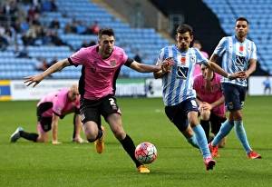 Images Dated 2015 November: Intense Rivalry: Lameiras vs Moloney Battle for FA Cup Possession (Coventry City vs Northampton Town)
