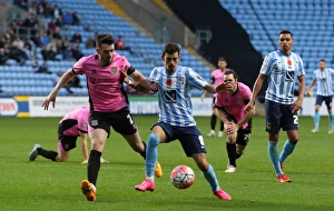 Images Dated 2015 November: Intense Rivalry: Lameiras vs Moloney in Coventry City's FA Cup Clash