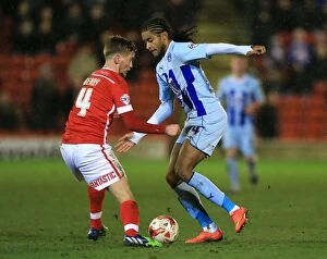 Images Dated 3rd March 2015: Intense Rivalry: Luke Berry vs Dominic Samuel Battle for Supremacy in Coventry City vs Barnsley's