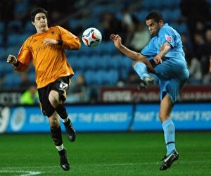 13-03-2007 v Wolverhampton Wanderers Collection: Intense Rivalry: Marcus Hall vs. Stephen Ward's Battle for Ball Possession (Coventry City vs)