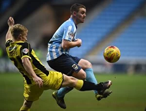 Images Dated 16th January 2016: Intense Rivalry: Mark Duffy vs John Fleck Battle in Coventry City vs Burton Albion League One