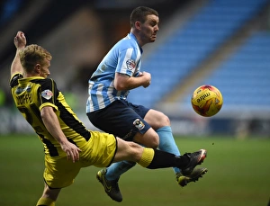 Images Dated 2016: Intense Rivalry: Mark Duffy vs John Fleck Battle in Coventry City vs Burton Albion League One Clash at Ricoh Arena