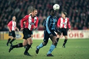 Images Dated 17th March 1998: Intense Rivalry: Marker vs. Boateng - FA Cup Quarterfinal Replay Showdown (Sheffield United vs)