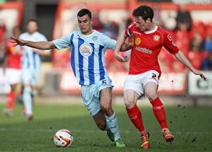 Images Dated 29th March 2014: Intense Rivalry: Matt Tootle vs. Conor Thomas Battle in Coventry City's Sky Bet League One Clash