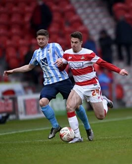 Images Dated 23rd April 2016: Intense Rivalry: Tommy Rowe vs. Aaron Phillips Battle in Coventry City's Sky Bet League One Clash