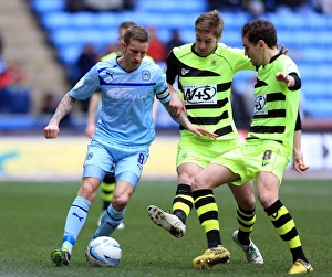 Intense Triangle Tackle: Carl Baker vs. Sam Foley and Edward Upson (Coventry City vs. Yeovil Town, Npower League One)