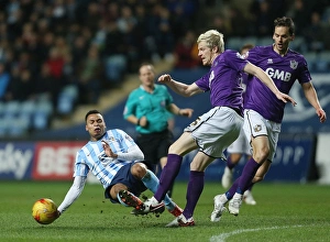 Football Soccer Full Length Prints: Jacob Murphy Booked: Coventry City vs Port Vale - Sky Bet League One Clash at Ricoh Arena
