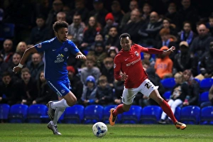 Season 2015-16 Prints: Jacob Murphy Charges Forward Against Ricardo Almeida Santos in Sky Bet League One