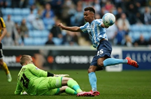 Images Dated 2015 October: Jacob Murphy's Dramatic Shot Saved: Coventry City vs Shrewsbury Town (Sky Bet League One)