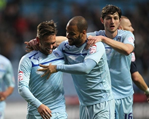 Images Dated 2012 December: James Bailey Scores and Celebrates with David McGoldrick: Coventry City's Victory Moment vs