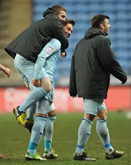 Images Dated 2013 January: James Bailey's Match-Winning Goal: Coventry City Celebrates Victory Over Oldham (npower League One)