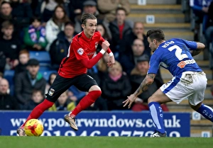 Football Soccer Birmpics Full Length Prints: James Maddison Dodges Chris Herd: Coventry City's Evasive Move in Sky Bet League One Clash against Chesterfield
