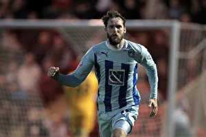 Images Dated 2014 November: Jim O'Brien Scores Coventry City's Second Goal in Sky Bet League Championship Match Against Leyton Orient