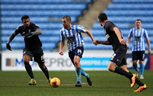 Football Soccer Full Length Prints: Joe Cole Battles Past Defenders in Coventry City's Sky Bet League One Clash Against Bury
