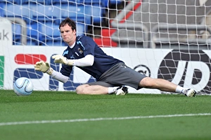Oldham Athletic V Coventry City : Boundary Park : 29-09-2012 Prints: Joe Murphy: Coventry City Goalkeeper's Focused Pre-Match Routine at Oldham Athletic's Boundary Park