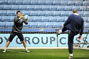 Images Dated 14th February 2012: Joe Murphy's Focused Pre-Match Routine: Coventry City vs. Leeds United