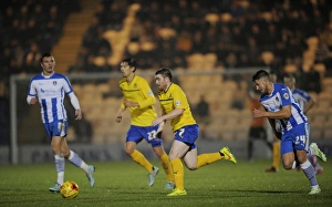Images Dated 2014 November: John Fleck Chased by George Moncur: Intense Moment from Coventry City vs Colchester United in Sky Bet League One