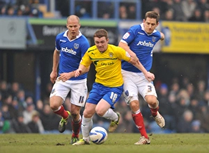 Images Dated 2013 March: John Fleck Denies Portsmouth: Coventry City's Key Moment in Npower League One Victory at Fratton Park