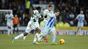 Images Dated 24th January 2015: John Fleck Evasive: Escaping Pressure from Smith and Foley in Coventry City's Sky Bet League One Clash