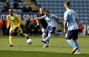 Football Soccer Full Length Ball Prints: John Fleck's Strike: Coventry City vs Millwall in Sky Bet League One at Ricoh Arena