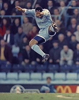 Images Dated 14th January 1996: John Salako Soaring High: Coventry City vs Newcastle United