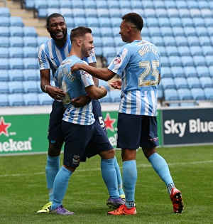 Images Dated 2015 October: Johnson's Hat-Trick: Coventry City's Triumph over Shrewsbury Town in Sky Bet League One