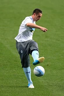 Images Dated 4th September 2012: Johnstones Paint Trophy: Coventry City vs Burton Albion - Callum Ball's Focused Warm-Up at Ricoh