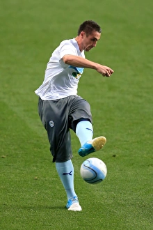 Johnstone's Paint Trophy : Northern Section : Coventry City V Burton Albion : Ricoh Arena : 04-09-2012 Prints: Johnstones Paint Trophy: Coventry City vs Burton Albion - Callum Ball's Focused Warm-Up at Ricoh Arena