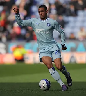 03-03-2012 V Leicester City, The King Power Stadium Prints: Jordan Clarke Faces Off at The King Power Stadium: Coventry City vs Leicester City