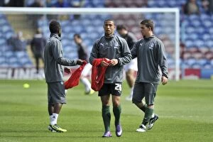 Images Dated 14th April 2012: Jordan Clarke in Focus: Coventry City Star's Intense Warm-Up Ahead of Burnley Championship Clash