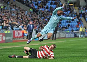 21-04-2012 V Doncaster Rovers, Ricoh Arena Prints: Jordan Clarke Foul by James Husband: Coventry City vs Doncaster Rovers (April 2012)