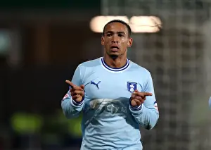 Images Dated 2012 March: Jordan Clarke Scores Coventry City's First Goal in Championship Clash Against Cardiff City (21-03-2012)