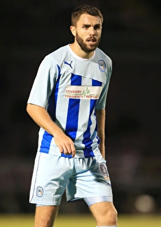 Josh McQuoid in Action: Coventry City vs Cardiff City - Capital One Cup First Round at Sixfields Stadium