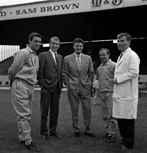 (L-R) Coach Pat Saward, assistant manager Alan Dicks, manager Jimmy Hill, trainer Peter Hill, and physio Norman Pilgrim