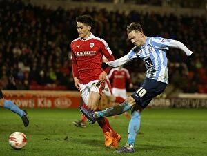 Sky Bet League One - Barnsley v Coventry City - Oakwell Collection: Last-Minute Drama: James Maddison's Thrilling Goal Attempt Saved by Barnsley's Adam Davies