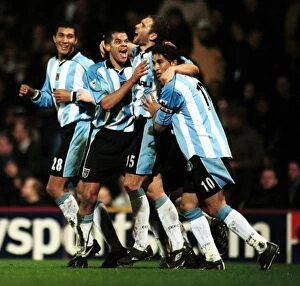 Images Dated 12th February 2001: Last-Minute Thriller: Coventry City's Dramatic Goal at Upton Park vs