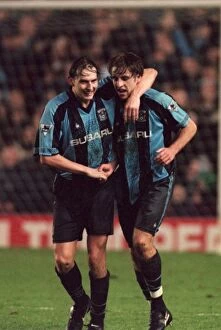 Images Dated 28th December 1997: Last-Minute Thriller: Coventry City's Historic Victory Over Manchester United - Darren Huckerby's