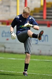 Pre Season Friendly - Accrington Stanley v Coventry City - Crown Ground Collection: Lee Burge in Action: Coventry City's Goalkeeper at Accrington Stanley's Crown Ground