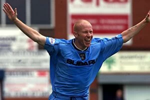 Images Dated 11th August 2001: Lee Hughes Debut Goal: Coventry City's Triumph Over Stockport County (August 11, 2001)