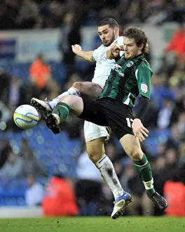 Images Dated 2011 February: Leeds United vs. Coventry City: Clash Between Bradley Johnson and Aron Gunnarsson in Npower Championship