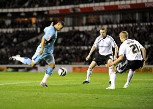 06-11-2009 v Derby County Collection: Leon Best Scores Opening Goal: Coventry City vs. Derby County in Championship Match (06-11-2009)