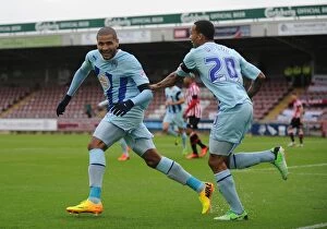 Sky Bet League One : Coventry City v Sheffield United : Sixfields Stadium : 13-10-2013 Collection: Leon Clarke and Callum Wilson: United in Victory - Coventry City's Opening Goal vs