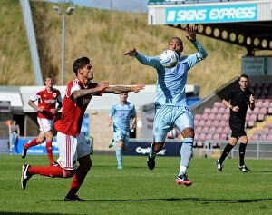 Sky Bet League One : Coventry City v Bristol City : Sixfields Stadium : 11-08-2013 Collection: Leon Clarke in Control: Coventry City vs. Bristol City, Sky Bet League One (August 11, 2013)